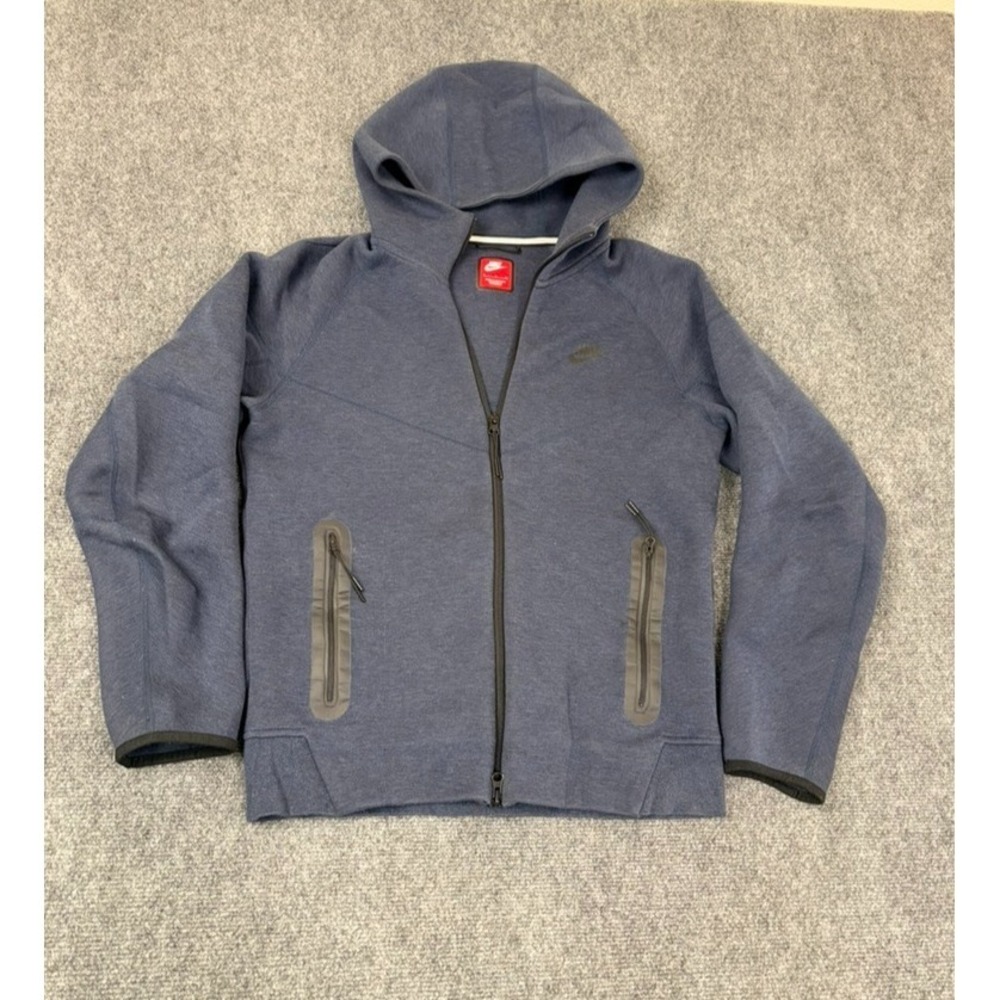 Nike Men's Blue Full Zip Hooded Fleece Hoodie Pockets Long Sleeve S FB7921-473